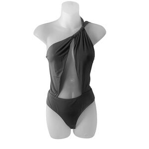 Clyque Revolve Rachel Cut Out Bodysuit Top Women’s Thong Silver Gray XL New